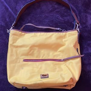 DOONEY AND BOURKE yellow shoulder bag with matching coin purse